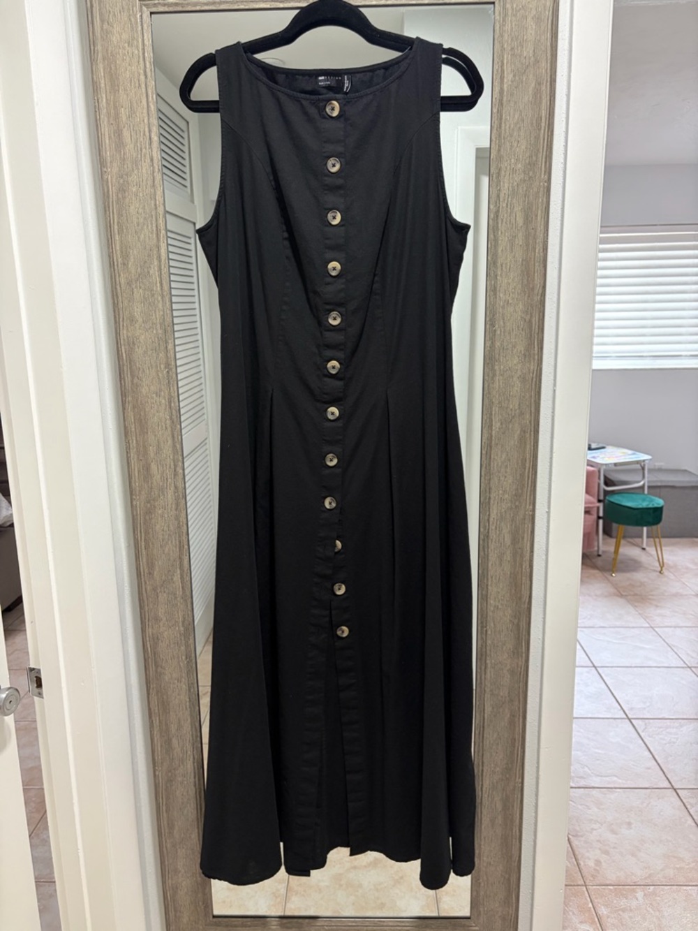 ASOS Curve Button Throw Maxi Dress in Black